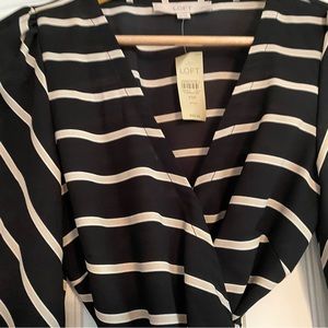 Loft XS petite 3/4 sleeve wrap shirt